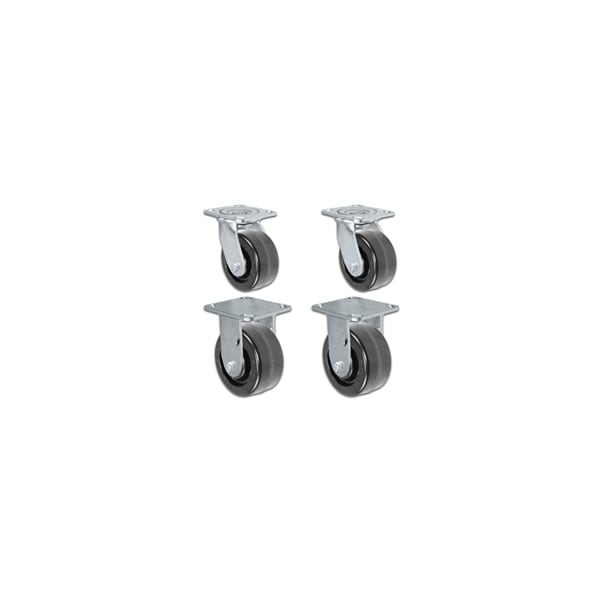 3-1/4"x2", 2 Swivel Casters And 2 Rigid, Phenolic Wheel, PK4